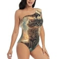 thumbnail image 3 of Honeii Sunshine Cloud Kitten for women's one-piece swimsuit featuring a chic one-shoulder design experience elegance and style in the water-X-Large, 3 of 6