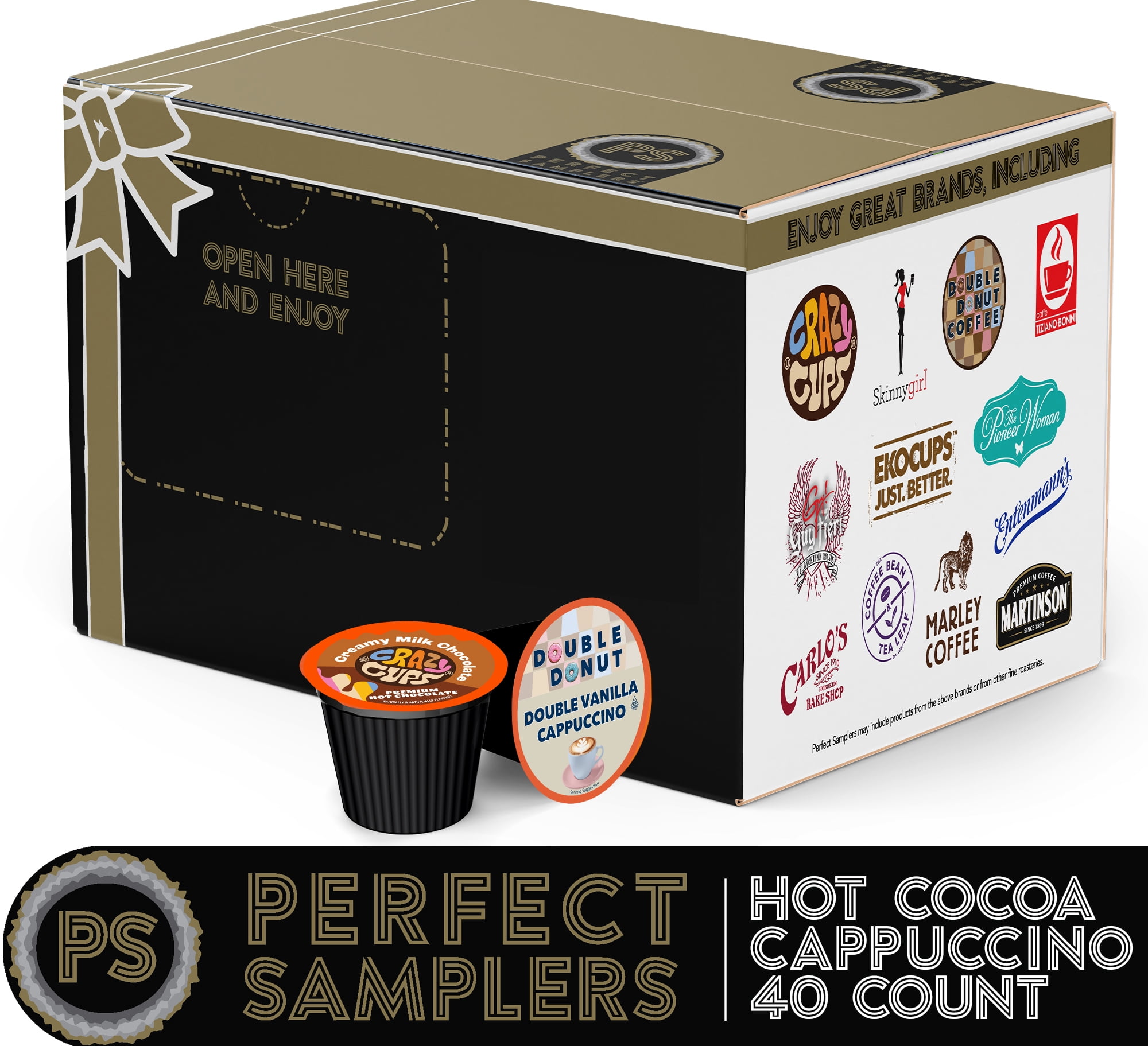 Perfect Samplers Cappuccino & Hot Chocolate Variety Pack, 40 Count Premium Flavored Pods, Hot Cocoa & Coffee Gift Set for Keurig K-Cup Machines