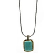 Taza-Two Tone Turquoise Engraved Pendant Necklace Complete your one-of a kind look with this beautifully crafted pendant necklace Gift for Women Gift for girls.