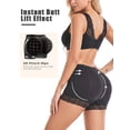 thumbnail image 3 of Women's Padded Butt Lifter Shaping Panties, Seamless Tummy Control Lace Boyshorts with Removable Pads Black, 3 of 5