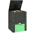 thumbnail image 2 of Outsunny Garden Compost Bin 80 Gallon Outdoor Large Capacity Composter Fast Create Fertile Soil Aerating Box, Easy Assembly, Green, 2 of 9