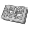 thumbnail image 4 of Metal Jewelry Box Castle Relief Pattern Jewelry Case Alloy Jewelry Case Keepsake Container, 4 of 7