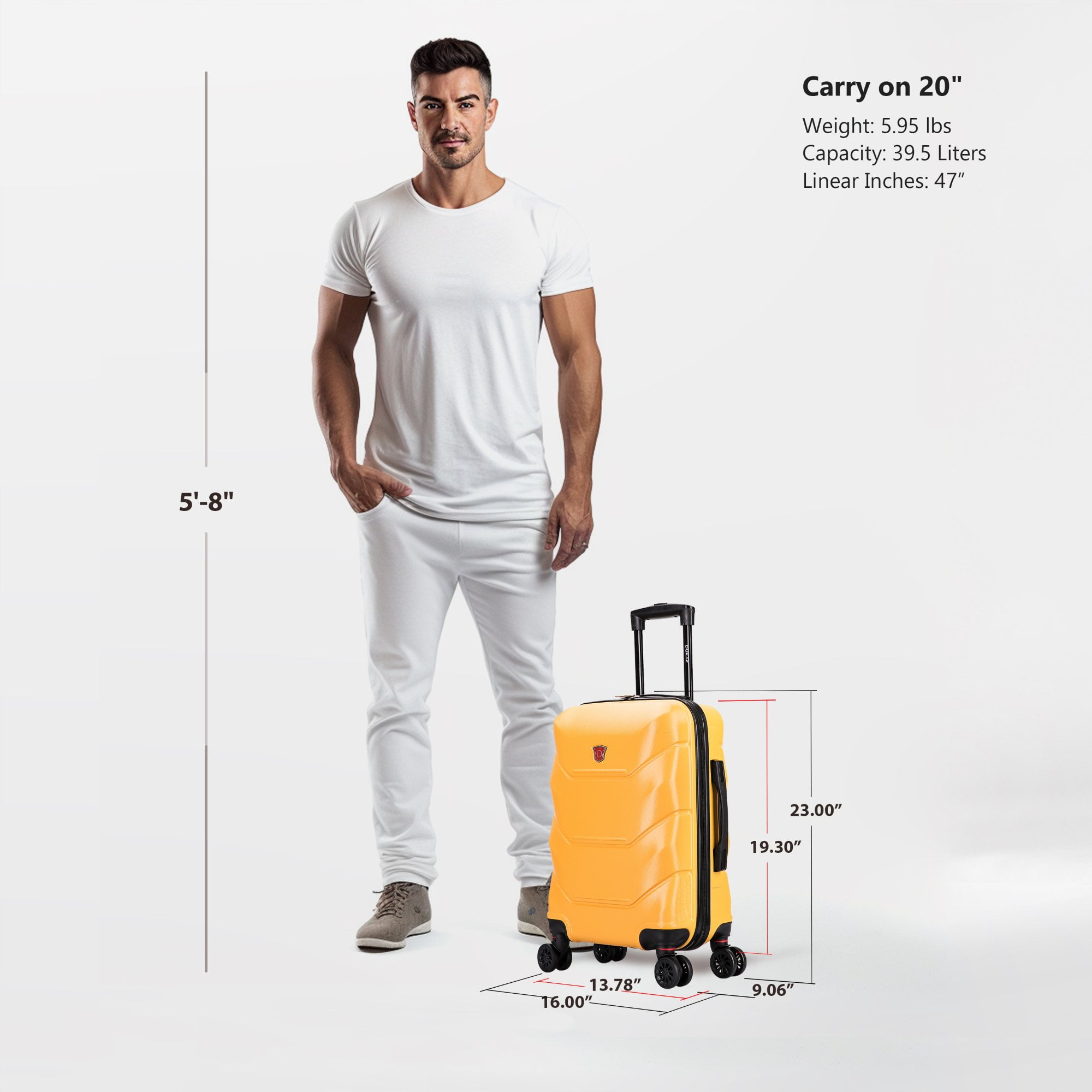 DUKAP Zonix 20" Lightweight Hardside Spinner Carry on Luggage