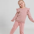 thumbnail image 4 of GYRATEDREAM Toddler Girls 2 Piece Outfits Ruffle Long Sleeve Pullover Sweatshirts and Sweatpants Fall Clothing Sets, 4 of 7