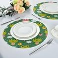 thumbnail image 6 of Cute Frog Round Placemats Washable Placemats Non-Slip Heat-Resistant Table Place Mats for Dining Kitchen Holiday Party Table Decoration 15.4"-6PCS Table Mat, 6 of 7