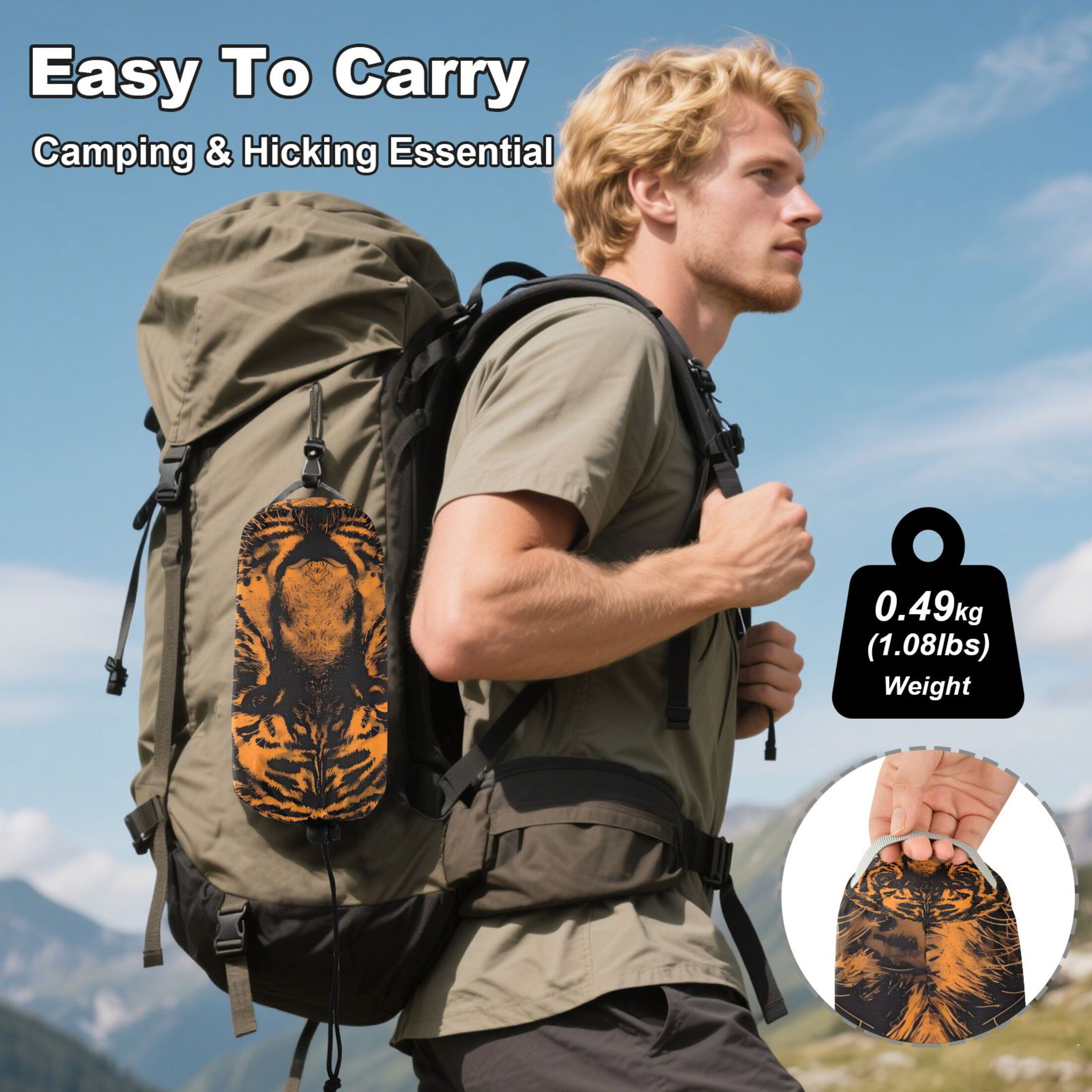 Hammock Camping Hammock Nylon Portable Hammock Travel Camping Hammock Orange Tiger