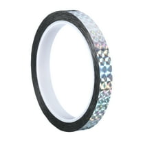 12mm x 50m Prism Tape, Holographic Reflective Self Adhesive for DIY Art Craft Wrapping Decoration, Silver