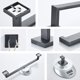 thumbnail image 4 of Juego de 4 accesorios de baño barra de toallas acero inoxidable toallero en barra portarrollos papel higiénico toallero de mano gancho toallero negro, 4 of 6