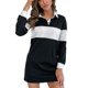 thumbnail image 2 of Vestido tipo sudadera, cuello de solapa, manga larga, vestido con cuello con botones, cuello con botones, vestido de manga larga, diseño revolucionario, 2 of 9
