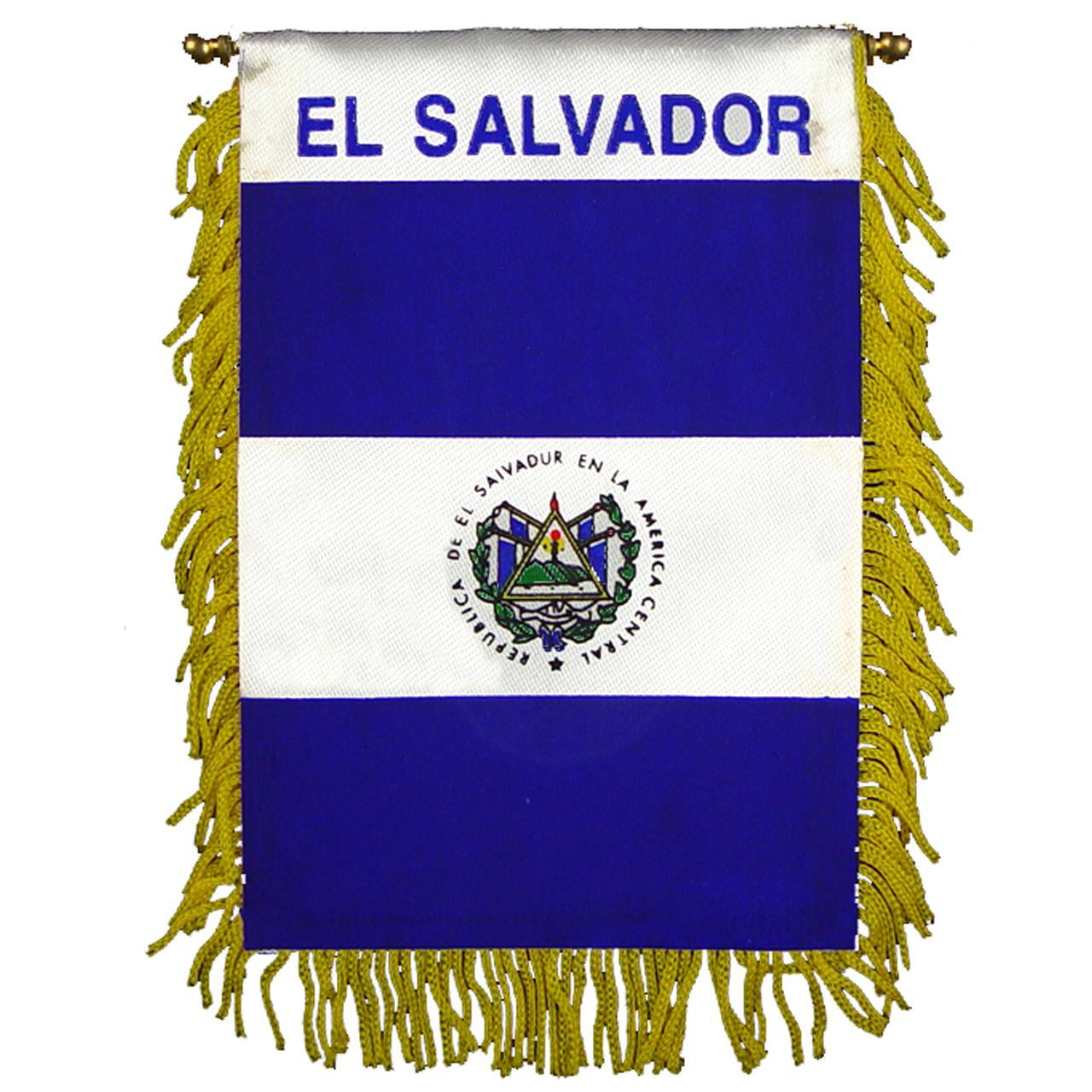 El Salvador Flag Salvadoran Hand Held Small Stick Mini Flags for Sport Parade Party Olympic Festival Decorations 1 Dozen 12 pack