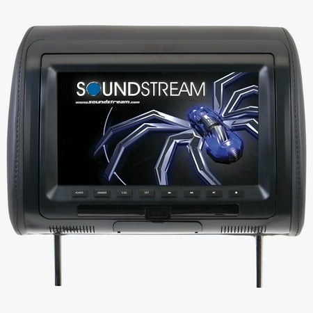 Soundstream - 9" Universal Replacement Headrest LCD Monitor with DVD Player - Black
