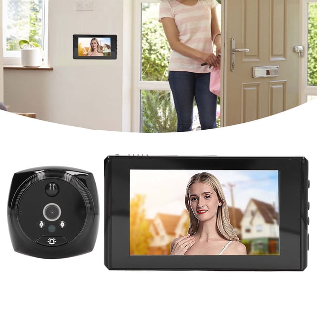 Peephole Camera, Audible Video Adjustable Infrared Night Vision Door Peephole Viewer 4.5 Inch HD LCD Display For Home