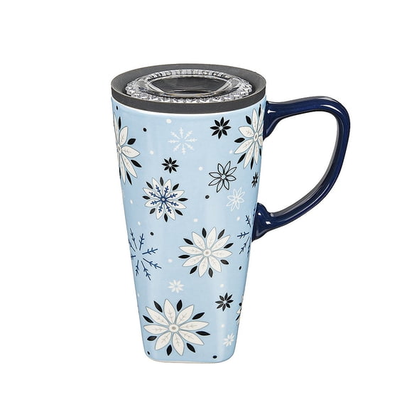 Ceramic FLOMO 360 Travel Cup, 17 oz. w/Box, Falling Snowflakes