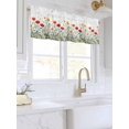 thumbnail image 3 of Valances for Windows Spring Poppy Rod Pocket Cafe Window Treatments Valance Curtains for Kitchen Bathroom Laundry Basement Windows 60"x18", 3 of 9