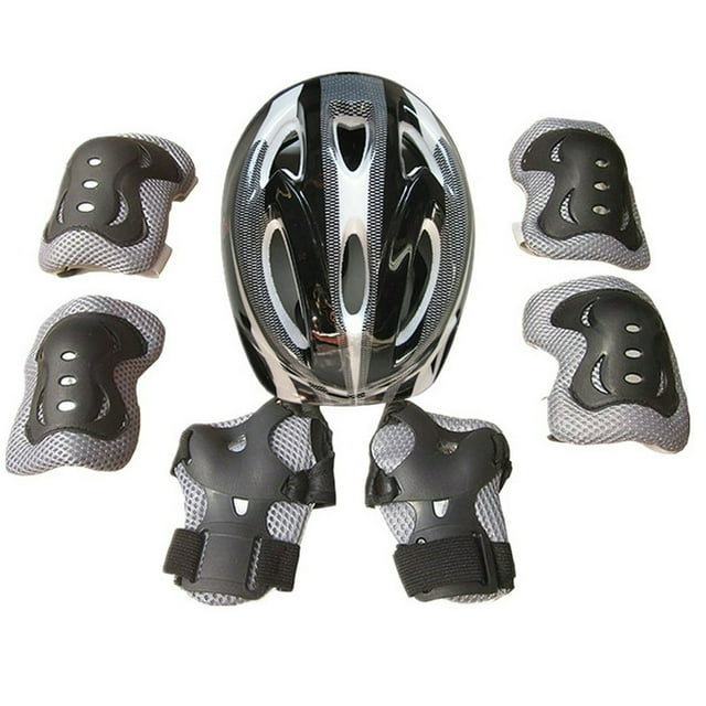 Ensemble de 7 Pcs pour Tout-Petits Filles Garçons, Casque de Protection Genouillères Coudières Protège-Poignets pour Cyclisme Patin Vélo