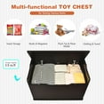thumbnail image 4 of Infans Kids Toy Box Wooden Flip-top Storage Chest Bench W/ Cushion Safety Hinge, 4 of 7