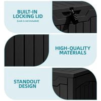 Uforic 31 Gallon Outdoor Deck Boxes Set of 2, Lockable Weather-Resistant Storage Bins for Patio Cushions & Garden Tools, Black