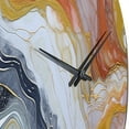thumbnail image 5 of Designart "Aqua Symphony Peach Orange Dream" Abstract Oversized Wall Clock, 5 of 5