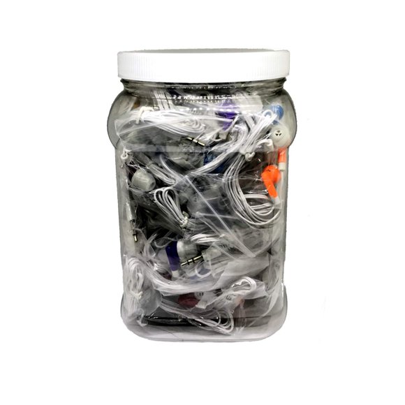 Tfd Supplies Wholesale Bulk Earbuds - Paquete De 50 Audífonos En Recipiente De Almacenamiento - Colores Mezclados