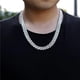 thumbnail image 3 of Cadena de eslabones cubanos para hombre, collar cubano de plata con diamantes ostentosos, joyería de Hip Hop con caja de regalo para mujeres de 20cm, 3 of 5