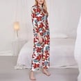 thumbnail image 3 of Yiaed Lilies Flowers Print Pajamas Women's Long Sleeve Sleepwear Soft Button Down Loungewear Pjs Lounge Set Nightwear Womens Pajama Pants-X-Large, 3 of 7