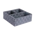 thumbnail image 2 of 4 cestas de almacenamiento tejidas, divisor de cajón, organizador multiusos para baño, contenedores de almacenamiento para cocina, despensa, oficina, Gris, 2 of 8