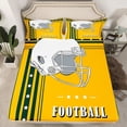 thumbnail image 2 of American Football Sheets Twin, Football Game Bed Sheets Set Youth American Football City Style Sheet Set, Yellow Black And White Helmet Bedding Set (Green Bay), 2 of 6