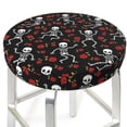 thumbnail image 3 of Lsque Skeleton with Roses Round Bar chair cushion covers Velvet Fabric Premium Comfort Protects from Scratches and Stains for 14-17 Inch Chair- 13 inch, 3 of 7
