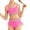 Hot Pink, variant on JTieacloth Girls Swimsuits Teen Girls Two Piece Bathing Suit High Waist Bikini Set With Chest Pad Color Block Swimwear 9 16T,Sizes 13-14 Years