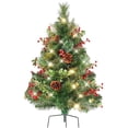 thumbnail image 1 of MOQIN Arbres de Noël Pré-Éclairés, Décorations de Jardinières de Vacances, Remplisseur de Jardinières de Noël 2024 avec Cônes, Baies Dorées et Rouges Décorations de Noël Éclairées pour Extérieur, 1 of 9