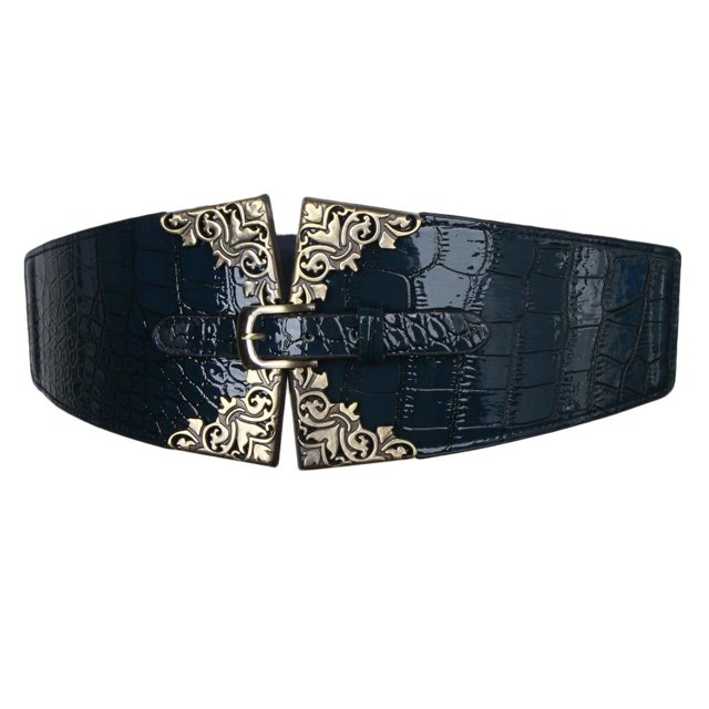Cinturones anchos para mujer, elástico, elástico, , , cinturo decorativa , Azul oscuro, 134 Yinane Banda de cintura ancha para mujeres.
