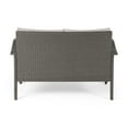 thumbnail image 3 of Noble House Kahala Outdoor 4 Seater Wicker Chat Set with Fire Pit Gray, 3 of 11