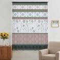 thumbnail image 2 of Grey Stripes Abstract Sheer Curtains 54 Inches Long, Geometric Spring Flowers Country Light Filering Curtains, Breathable Simi Curtain Privacy Drapes for Kitchen Bathroom Small Window Treatment, 2 of 9