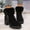Black, variant on Bnwani Women Boots Fall Winter Fashion Zipper Mid-Heel Thick Chunky Ankle Versatile Casual Sweet Boot Black Size 5.5
