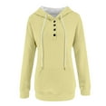 thumbnail image 6 of Dyfzdhu Hoodies Solid Color Fashion Casual Button Pocket Long Sleeve Sweater Hoodies For Women, 6 of 6