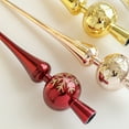 thumbnail image 5 of Vintage Christmas Tree Topper - Hand Painted Spherical Finial, Mercury Glass Style Xmas Tree Topper for Mid Century Holiday Decor, Elegant Treetop Ornament for Home, Office & Party Decoration, 5 of 9