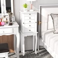 thumbnail image 5 of Gymax Mirrored Armoire Jewelry Cabinet Free Standing Organizer Storage Box Chest White, 5 of 9