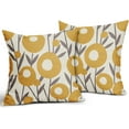 thumbnail image 2 of Spring Brown Yellow Floral Pillow Covers 18x18 Set of 2 Rustic Art Flower Decorative Throw Pillow Cases Outdoor Farmhouse Decor for Sofa Couch Bed, 2 of 6