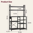 thumbnail image 3 of Yesfashion Bakers Rack with Power Outlet, Coffee Bar with Wire Drawer, Industrial Microwave Stand 6-Tier Kitchen Storage Rack with Hutch, 3 of 6