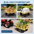 thumbnail image 5 of Heavy Duty Steel Garden Dump Cart – 1500 lbs Capacity 3-in-1 Metal Utility Yard Wagon – 13" All-Terrain Wheels – Removable Mesh Panels & 180° Rotating Handle – Gardening, Lawn & Plant, 5 of 7