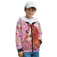 thumbnail image 3 of Chririnla Flowers Horse Zip Up Hoodie for Boys and Girls - Trendy Fall Hooded Jacket with Pockets for School and Casual Fluffy Sweatshirts for boys, 3 of 7