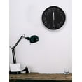 thumbnail image 5 of Reloj de Pared Moderno QZ Silencioso Elegante Plata con Fondo Negro 30 cms x 4 cms RLPLNE, 5 of 5