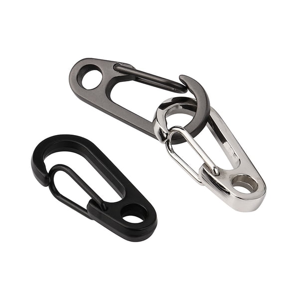 Kit de 3 ganchos con resorte de aleación, hebilla a presión, anillo mosquetón, chapado, camping y senderismo