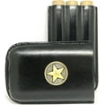thumbnail image 2 of Black Leather 3-Finger Cigar Case – (Law Enforcement – Gold), 2 of 6