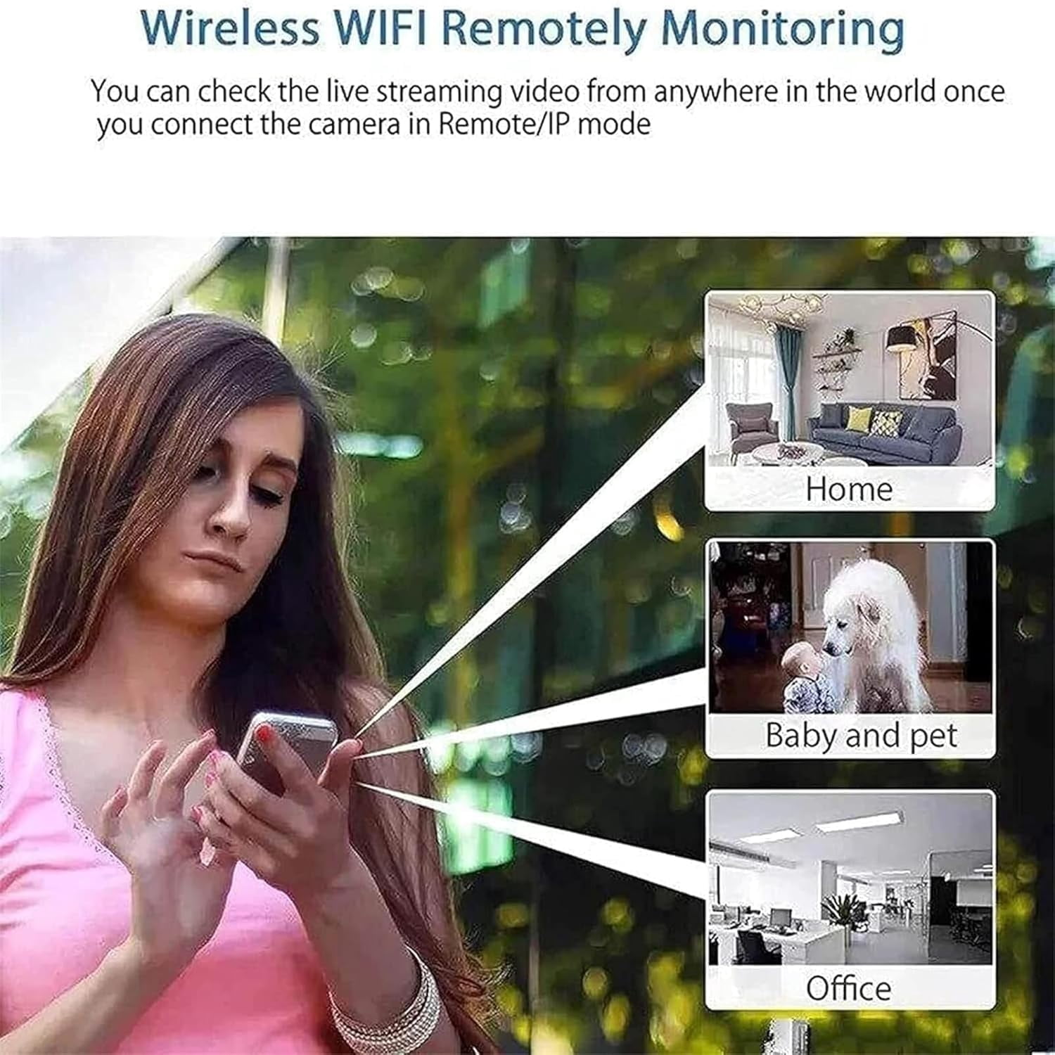 Mini Full HD Security Camera, 1080P HD 160° Wide-Angle, 26ft Night Vision, Remote View via App, Indoor Outdoor Nanny Cam for Baby Pet Home Security
