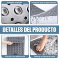 thumbnail image 3 of Alfombrilla para Bañera, Tapete para Regadera Antideslizante, Tapete de Baño para Ducha Masaje de Pies con Ventosas y Orificio de Drenaje, 40 x 70 cm (Gris), 3 of 4