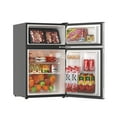 thumbnail image 2 of Hamilton Beach 3.1 Cu.Ft Mini Fridge with True Freezer, 2-Door Compact Refrigerator, Energy Star, Reversible Doors, Stainless Steel, 2 of 8