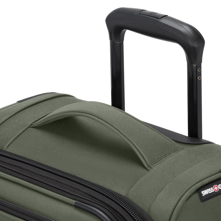 SWISSGEAR Stride Expandable Carry-On Spinner Luggage, Olive Green