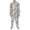 thumbnail image 3 of Sikiie Lion Hippo Elephant On The Car Mens Pajama Set, Soft Warm Long Sleeve Sleepwear, Cozy Button-Down Pjs for Men-Large, 3 of 7