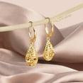 thumbnail image 7 of Alexcraft 14K Gold Plated Teardrop Leverback Filigree Dangle Earrings, Hypoallergenic Sterling Silver Plated earrings for Women, 7 of 7